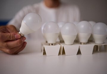 Retail store showcasing LED lighting products