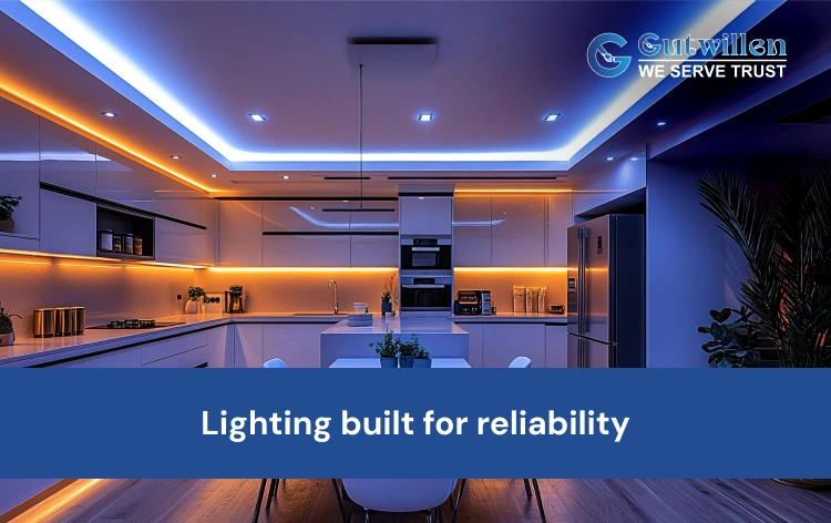 Modern commercial space illuminated with high quality Gutwillen LED lighting fixtures